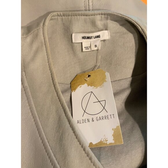 Helmut Lang Gray Leather & Cotton Moto Biker Vest, Size Small - Picture 5 of 5